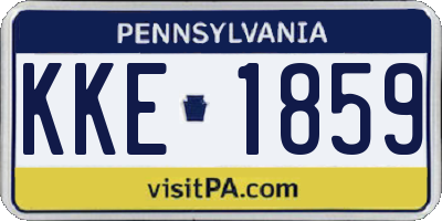 PA license plate KKE1859