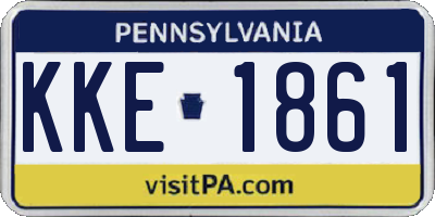PA license plate KKE1861