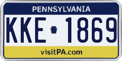 PA license plate KKE1869