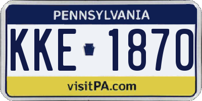 PA license plate KKE1870