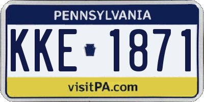 PA license plate KKE1871