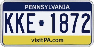 PA license plate KKE1872