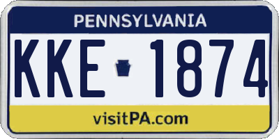 PA license plate KKE1874