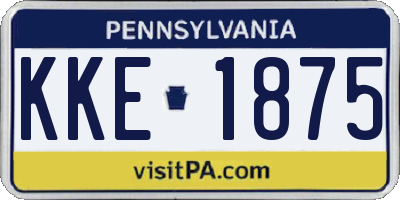 PA license plate KKE1875