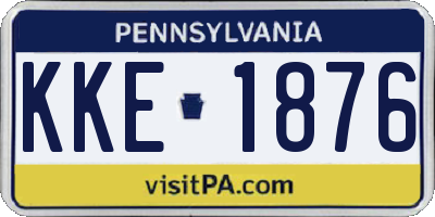 PA license plate KKE1876