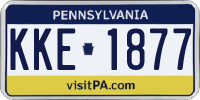 PA license plate KKE1877