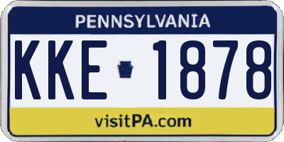 PA license plate KKE1878