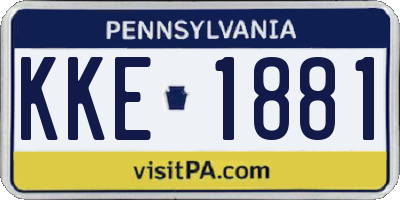 PA license plate KKE1881