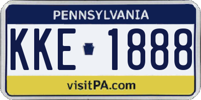 PA license plate KKE1888