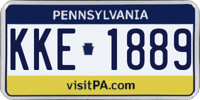 PA license plate KKE1889