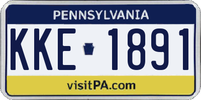 PA license plate KKE1891