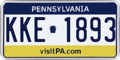 PA license plate KKE1893