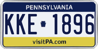 PA license plate KKE1896