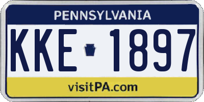 PA license plate KKE1897