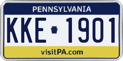 PA license plate KKE1901