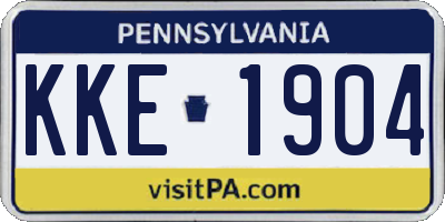 PA license plate KKE1904