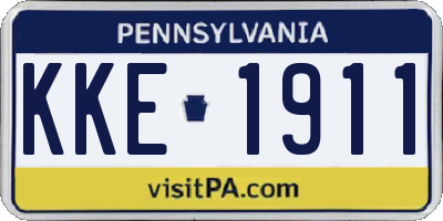 PA license plate KKE1911