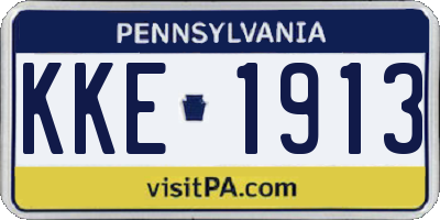 PA license plate KKE1913