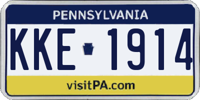 PA license plate KKE1914