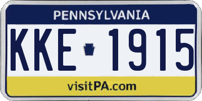 PA license plate KKE1915