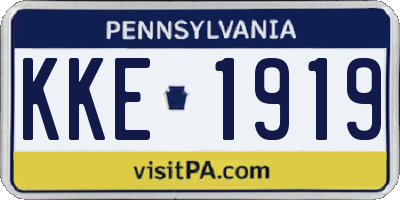 PA license plate KKE1919