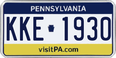 PA license plate KKE1930