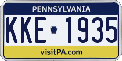 PA license plate KKE1935