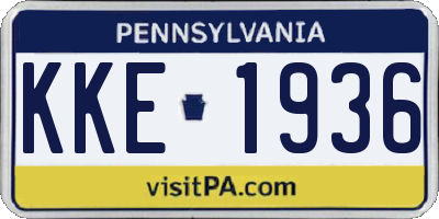 PA license plate KKE1936