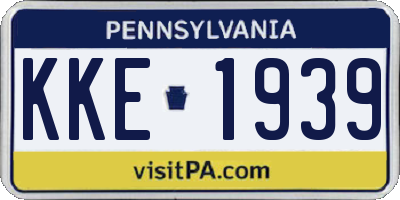 PA license plate KKE1939