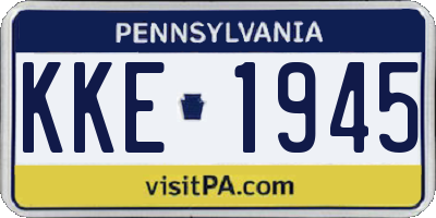 PA license plate KKE1945
