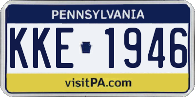 PA license plate KKE1946