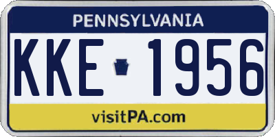 PA license plate KKE1956