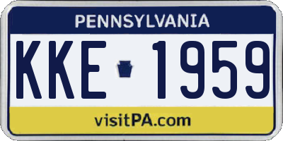 PA license plate KKE1959