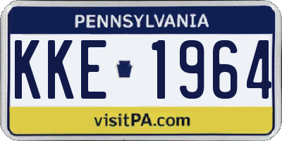PA license plate KKE1964