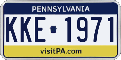 PA license plate KKE1971