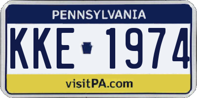 PA license plate KKE1974