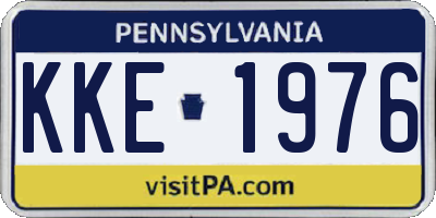 PA license plate KKE1976