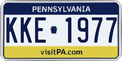 PA license plate KKE1977