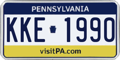PA license plate KKE1990