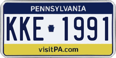 PA license plate KKE1991