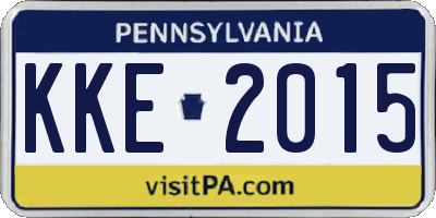 PA license plate KKE2015