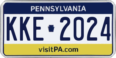 PA license plate KKE2024
