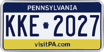PA license plate KKE2027