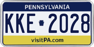 PA license plate KKE2028