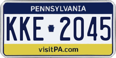 PA license plate KKE2045