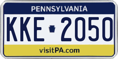 PA license plate KKE2050