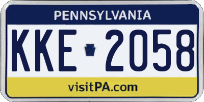 PA license plate KKE2058