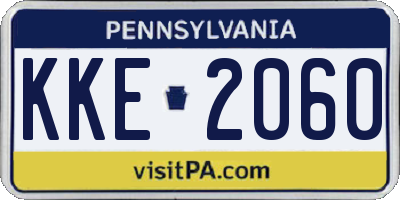 PA license plate KKE2060