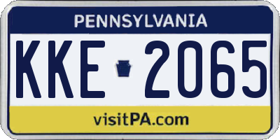 PA license plate KKE2065