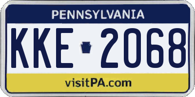 PA license plate KKE2068